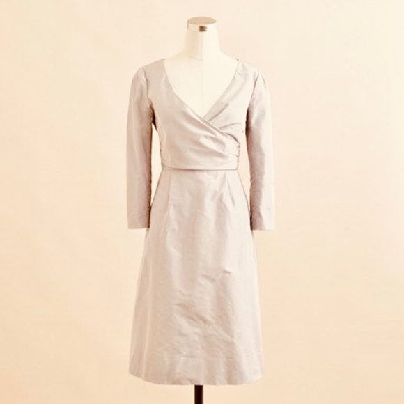 NWT 0 JCREW Dress Yellow Xs Silk Cotton Taffeta Classic Bridesmaid Formal - Picture 3 of 3